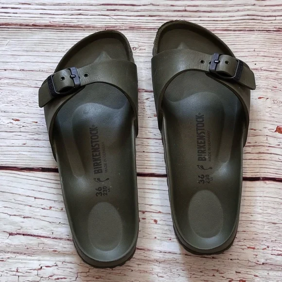 Birkenstock Madrid Essentials Eva Sandals in Khaki Sz 36 Sz 5-5-5 - Picture 12 of 16